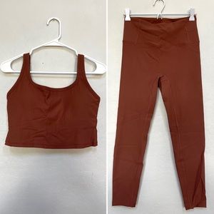 Halara ribbed crop top and leggings outfit size large